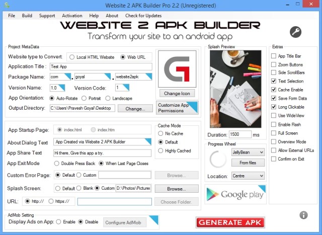 Website 2 APK Builder Product Key